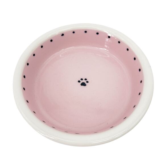 PET BOWLS Ceramic Small Pink Set of 2 - Picture 5 of 7